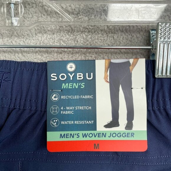NEW Soybu Men's M Woven Jogger Track Pants  Navy - Picture 4 of 8